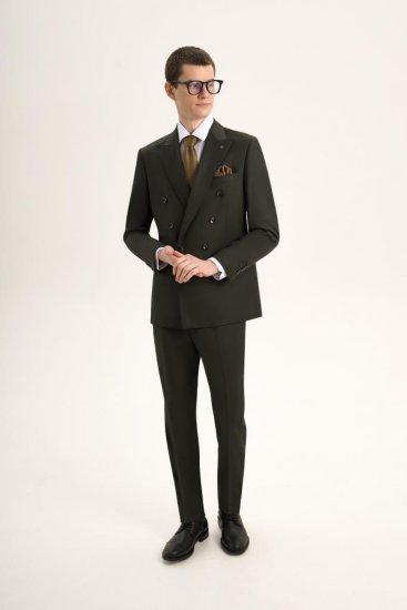 Костюм MAZALTOVMAN 2-ка Темно-зеленый двубортный премиум линейка