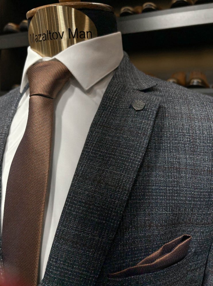 Костюм MAZALTOVMAN 3-ка Синий в клетку